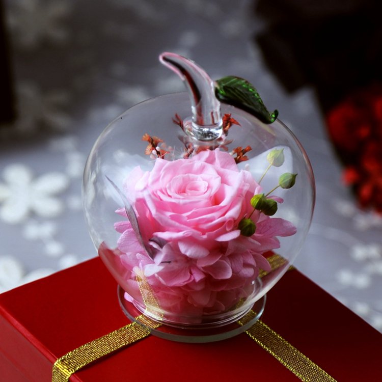 2024 Wholesale Real Flower Preserved Rose Valentine'S Day Gift Box Eternal Rose In Glass