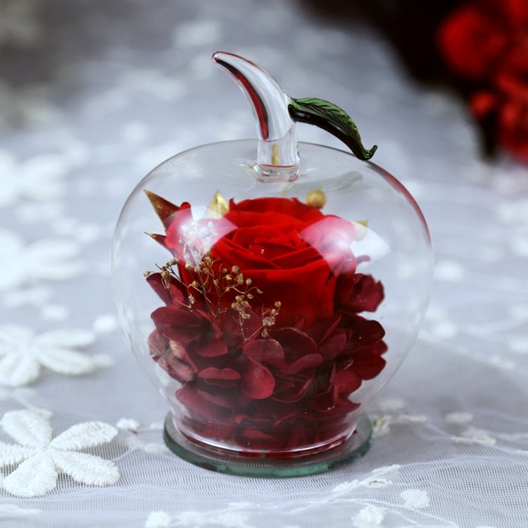 2024 Wholesale Real Flower Preserved Rose Valentine'S Day Gift Box Eternal Rose In Glass