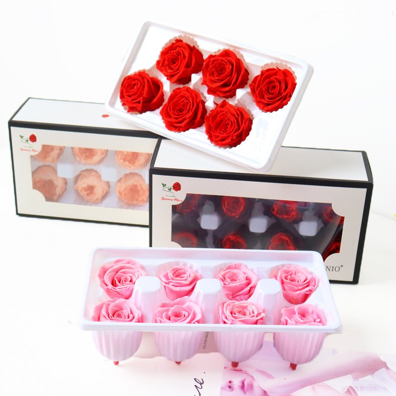wholesale flowers rose eternal in box flower heads real touch forever long lasting decorative flowers preserved rose roses