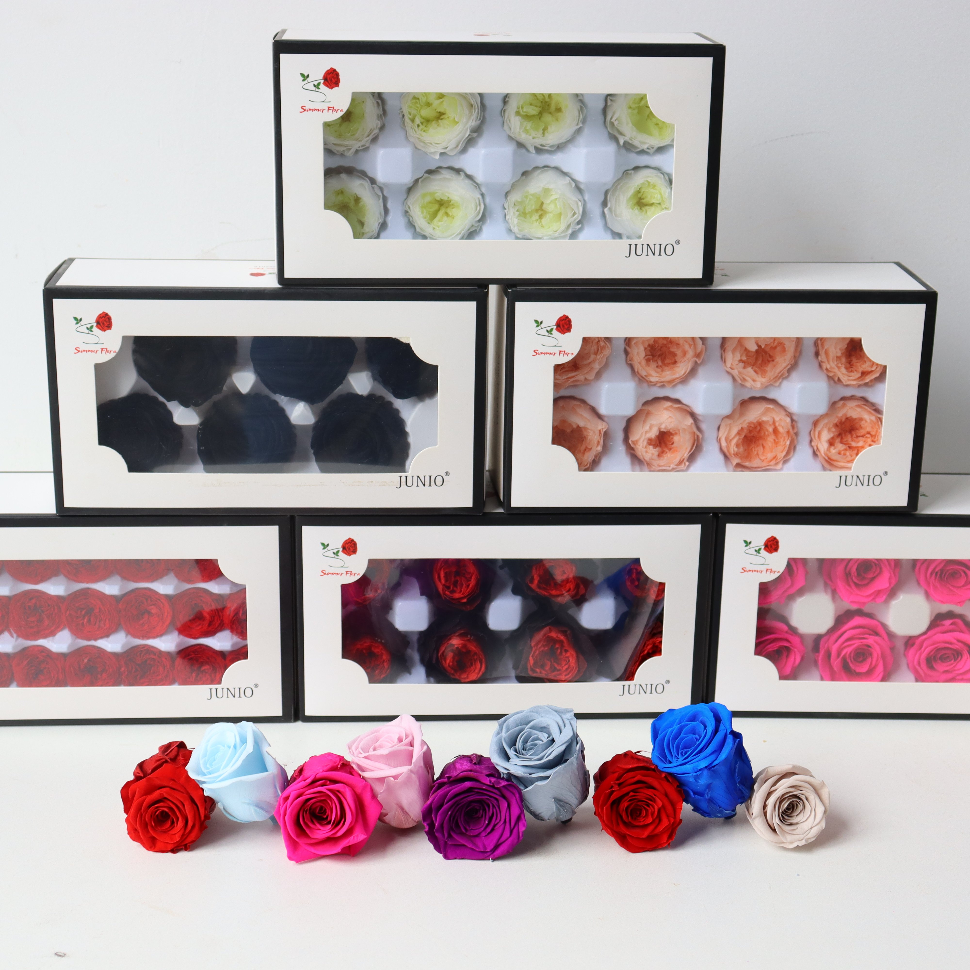 wholesale flowers rose eternal in box flower heads real touch forever long lasting decorative flowers preserved rose roses