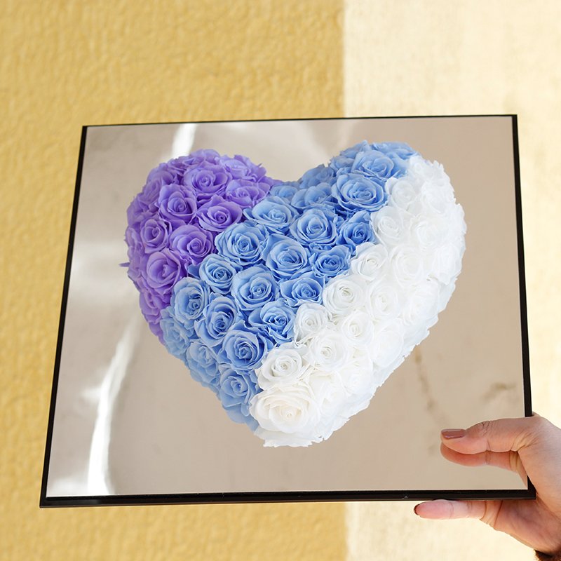 Best seller Valentine's day gifts long lasting eternal roses flower Large heart made of preserved flowers in Acrylic box