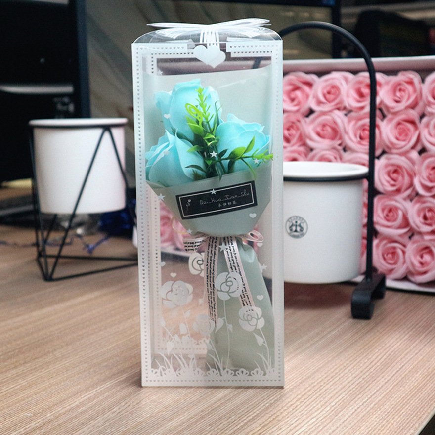 Cheap Mother's Day Valentine's Day Christmas Day Soap Rose Bouquet Gift In Gift Box Carnation Soap Flowers With 3 Bouquets