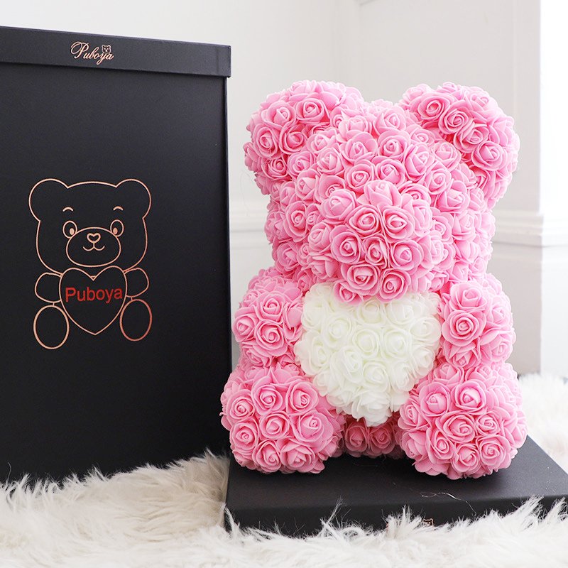 Hot Products artificial love artificial flowers gift bear For valentine flower rose bear
