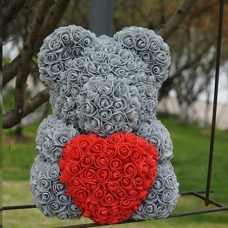 Hot Products artificial love artificial flowers gift bear For valentine flower rose bear