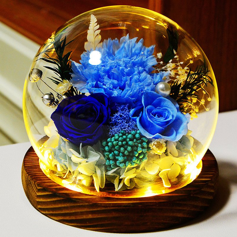 2024 Mother's Day Gift Real Preserved Flower Eternal Carnation Flower in Glass Dome Gifts for Mom Women
