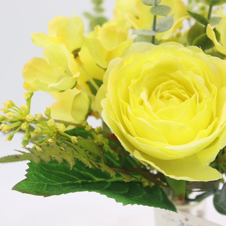 High Quality 32cm Artificial Buttercup Flower Wreath Cassia Seed Decorative Plants Latest Preserved Flowers & Plants
