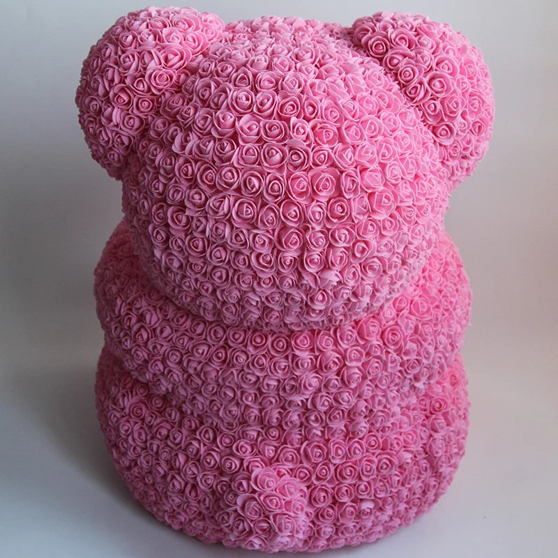 Rose Bear 70cm Large Forever Plastic Flower Heart-Shaped Bear Valentine's Day Christmas Weddings Halloween Preserved PE Material