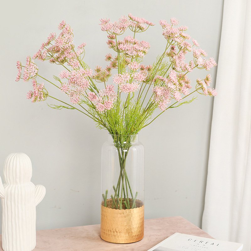 Manufacturer direct sales white 5 heads laces artificial flower For Home Decoration