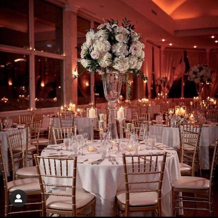 GIGA wholesale 20ft white flower rose in glass ball wedding decoration artificial flower ball