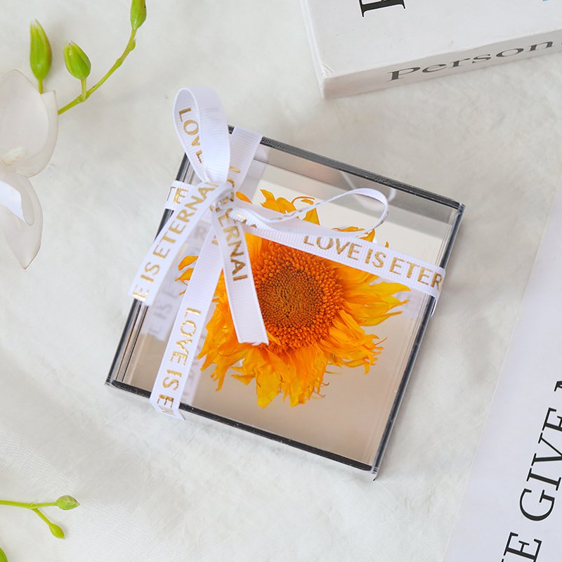 Acrylic Boxes Eternity Fleur Eternal Sunflower Preserved Roses Valentine Day Christmas Gift Forever Flower Chinese New Year Box