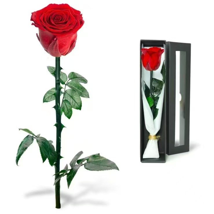 Handmade Hot Christmas Mother's Day And Valentine's Day Party Gifts Long Branch Eternal Rose Preserved Rose Flower Bouquet