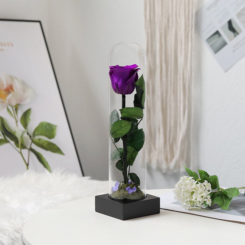 2024 New Hot Selling Eternal Rose Preserved Flower Forever Roses In Glass Dome