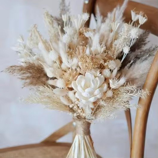 Wholesale Boho Home Decor Wedding Arrangements Custom Bouquet Corsage Wrist Dried Flowers Wedding Decoration Bridal Bouquet