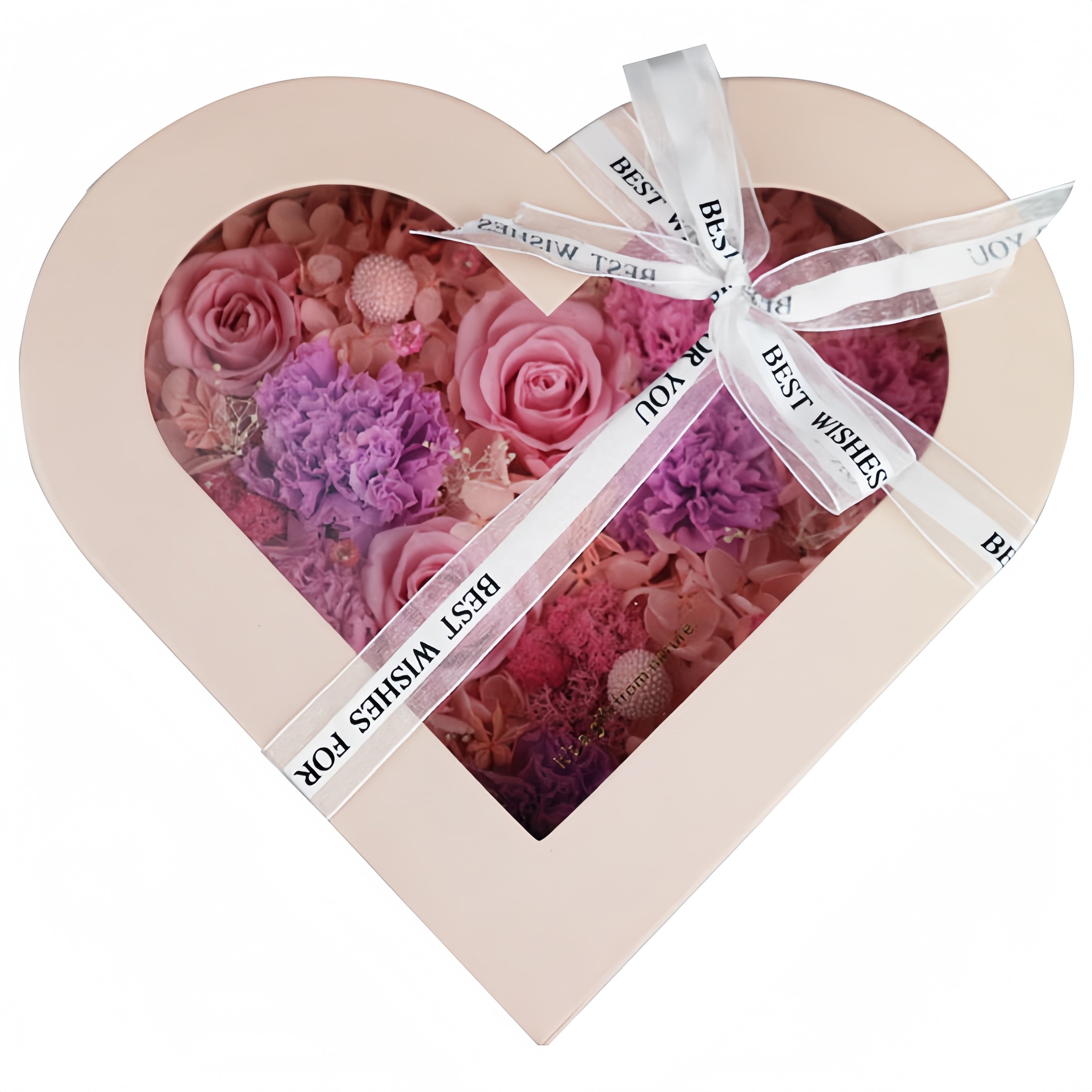 Hot Sale Christmas Gift Everlasting Real Flower Forever Permanent Natural Preserved Flowers Eternal Preserved Rose in Heart Box