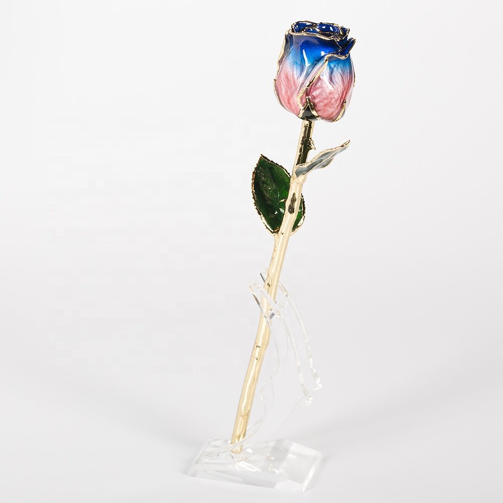 Gold trimmed rose Preservied rose for valentine mother day Christmas gifts handmade Eternal rose