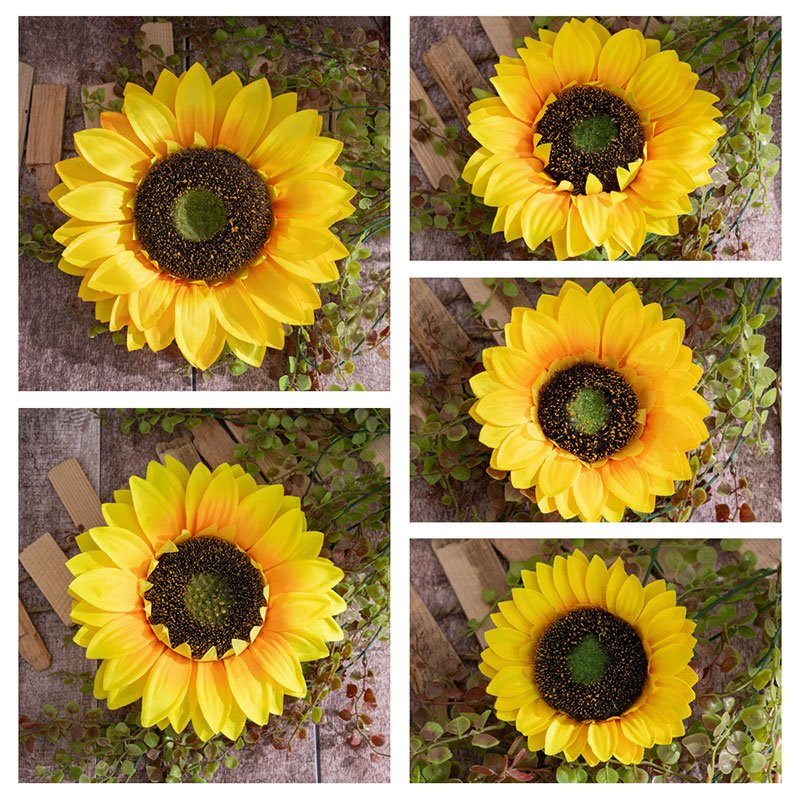 MW33221 Decorative Giant Artificial Flowers Fabric Yellow Sunflower Flower Heads in stock in various sizes For Decoration