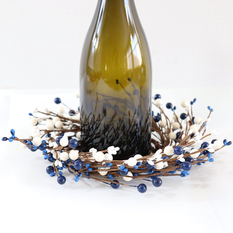 Orange white blue PIP plastic berry candle garland artificial berry rings for Christmas decorations