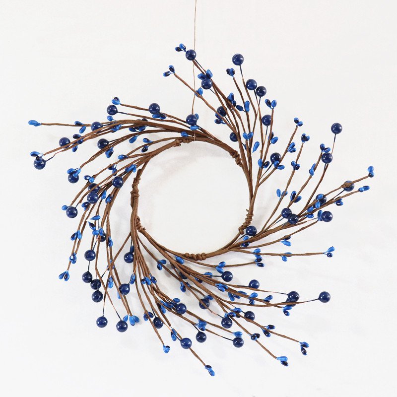 Orange white blue PIP plastic berry candle garland artificial berry rings for Christmas decorations