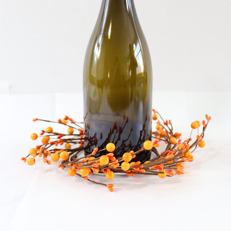 Orange white blue PIP plastic berry candle garland artificial berry rings for Christmas decorations