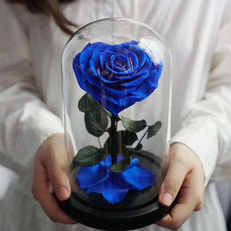 Wholesale High Quality Beautiful Sweet Love Heart Shape Preserved Rose in Glass Dome