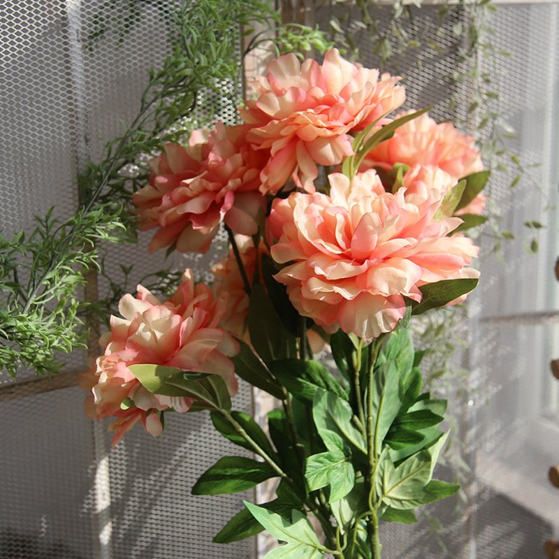 M569 wholesale silk peonies artificial white peony