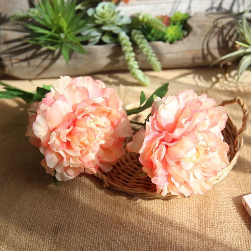 M569 wholesale silk peonies artificial white peony