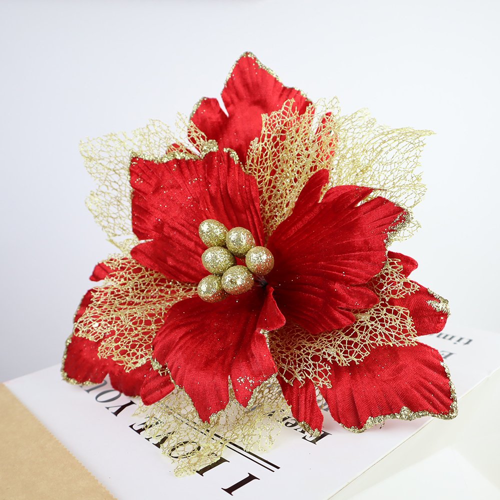 30cm Artificial Christmas Decorations Flowers Photographic Props Vases Accessories Festive Supplies Natural Preserved Flowers