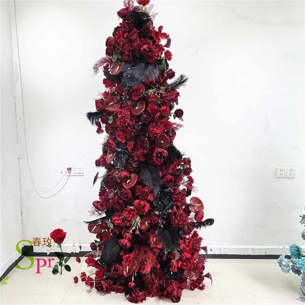 SPR Bridal Bouquet Custom Butterfly Wedding Artificial Row Arrangement Full Table Flower Ball 240CM(8ft) Silk Flower runner