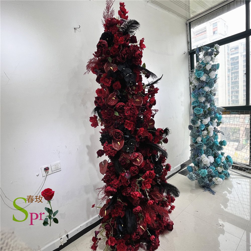 SPR Bridal Bouquet Custom Butterfly Wedding Artificial Row Arrangement Full Table Flower Ball 240CM(8ft) Silk Flower runner