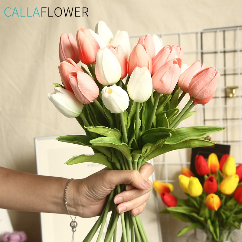MW08081 Tulips Artificial Real Touch Flower Wholesale PU Artificial Tulip Flowers Artificial Plants Home Wedding Decoration