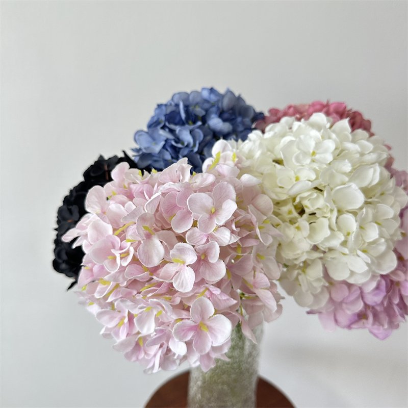 Newly Hanging Artificial Flower Big Head Fake Silk Pink Hydrangeas for Wedding Decor