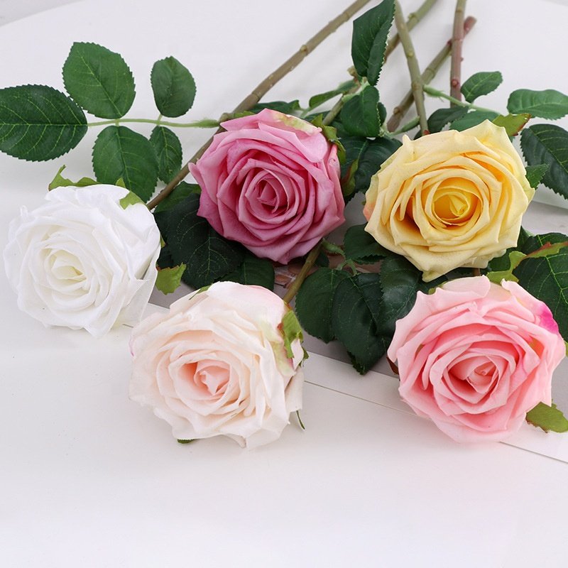 AL-1467 Wholesale multicoloured artificial flower red roses bouquet for office Home Wedding Party Decoration Mother's Day