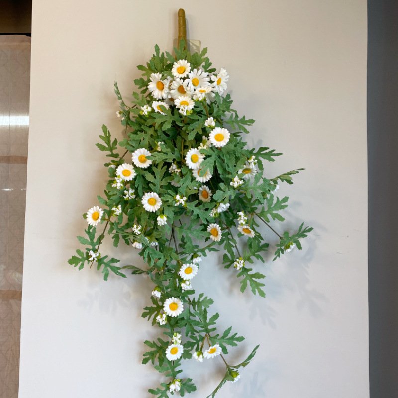 Hot selling Blue 80cm Sun Flower Wall Hanging Artificial Flowers Bouquet For Home Decoration