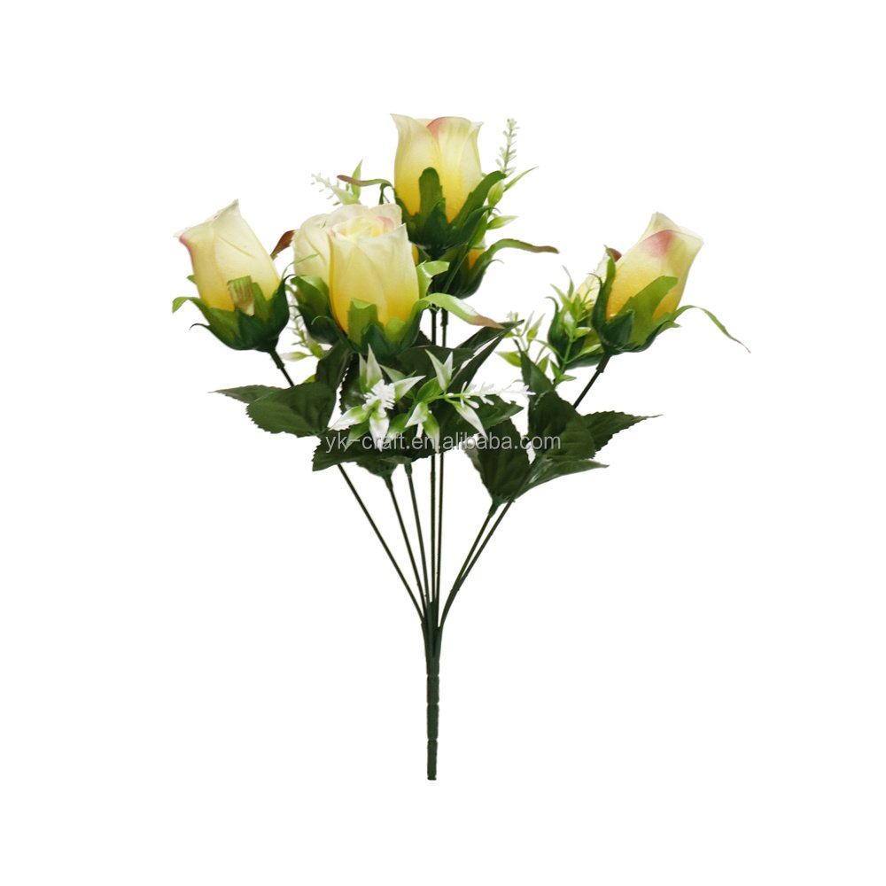 Preserved Budding Roses Artificial Flowers Valentines Day Gift Artificial Flower Rose 7 Heads Flowers Artificial Silk Rose