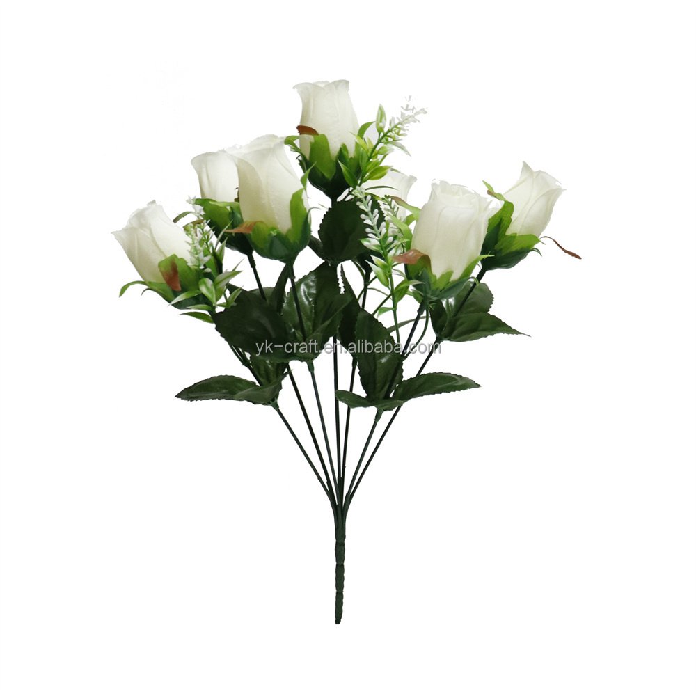 Preserved Budding Roses Artificial Flowers Valentines Day Gift Artificial Flower Rose 7 Heads Flowers Artificial Silk Rose