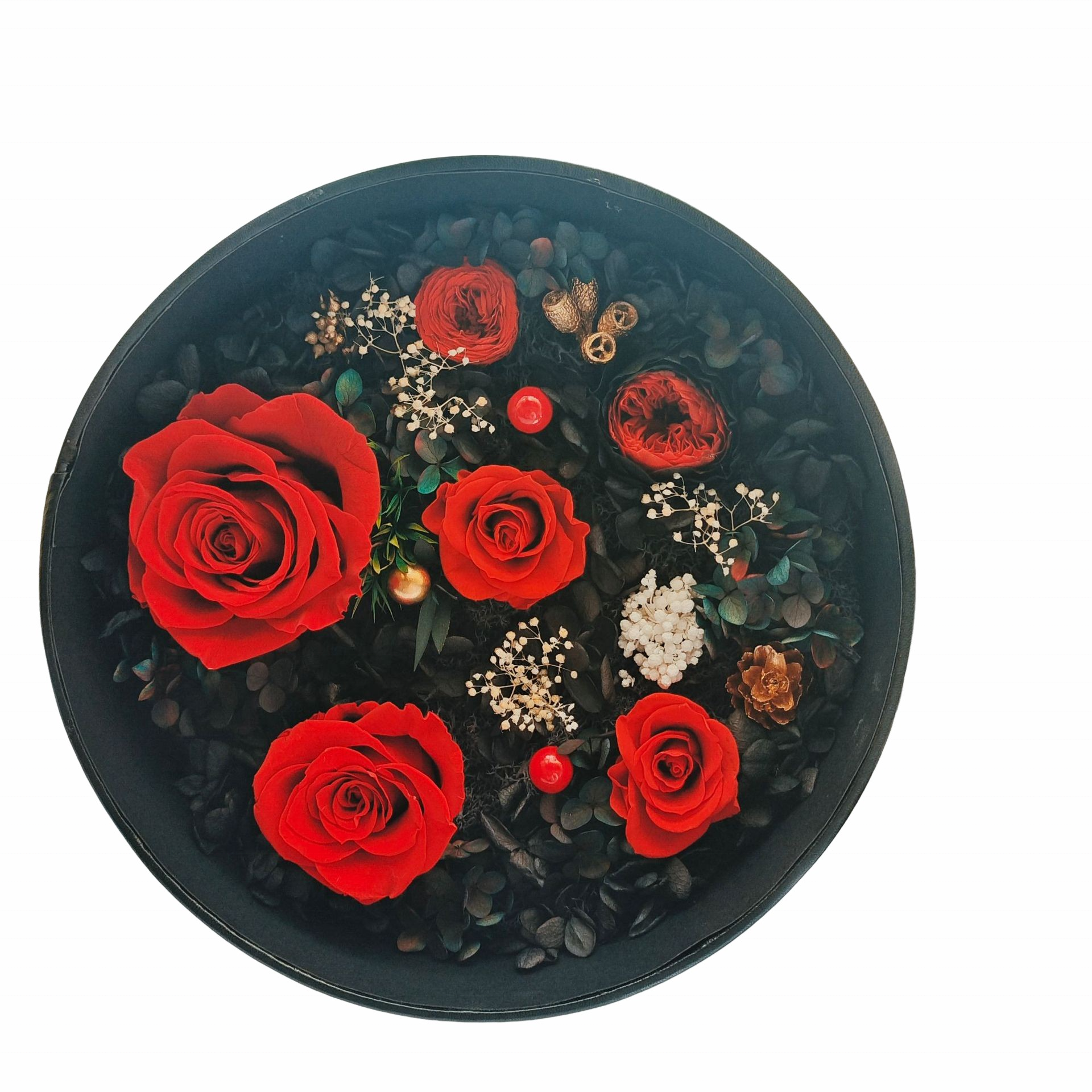 Hot Sale Artificial Flowers Infinite Rose Preservation Rose Gift Box Eternal Rose round Flowerbox For Wedding Mother's Day