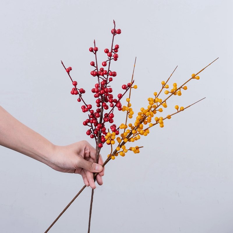 MW09924 New Design Foam Berry Branches Vase Red Artificial Berry Stems 62 centimeter For Wedding Supplies