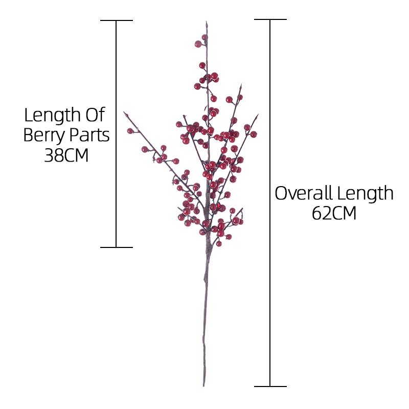 MW09924 New Design Foam Berry Branches Vase Red Artificial Berry Stems 62 centimeter For Wedding Supplies