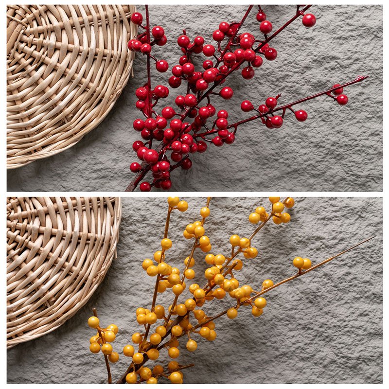 MW09924 New Design Foam Berry Branches Vase Red Artificial Berry Stems 62 centimeter For Wedding Supplies