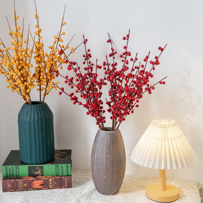MW09924 New Design Foam Berry Branches Vase Red Artificial Berry Stems 62 centimeter For Wedding Supplies