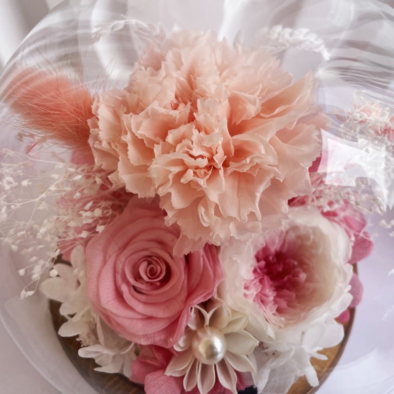 Factory Direct Sale Preserved Rose in Glass Dome Crystal Ball with led light eternity real rose for gift