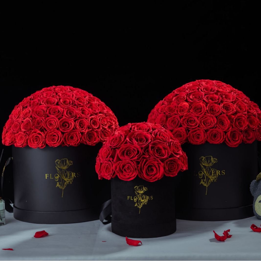Wholesale Preserved flowers bouquet rosas round flower box everlasting forever eternal rose in luxury gift box preserved roses