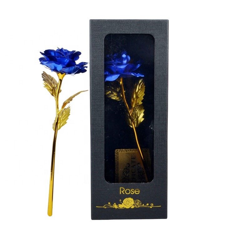 24k Gold Rose Flower 24 Karat Gift Her Wedding Anniversary Aluminum Foil Artificial Inside Valentines Day Love Home Decor