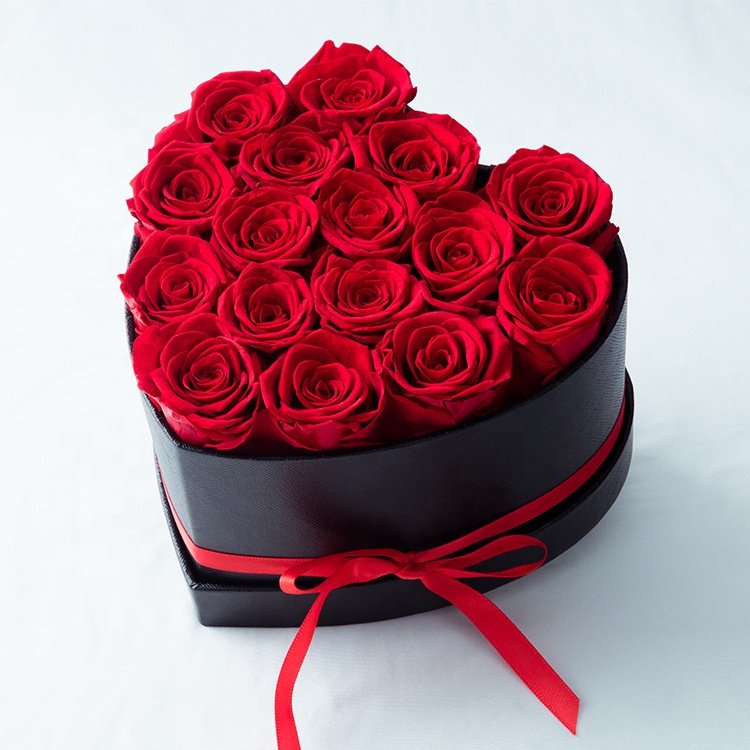 Wholesale Immortal Roses Immortal Flower Natural Handmade Eternal Rose Flower Preserved Rose Heart Shape In Gift Box