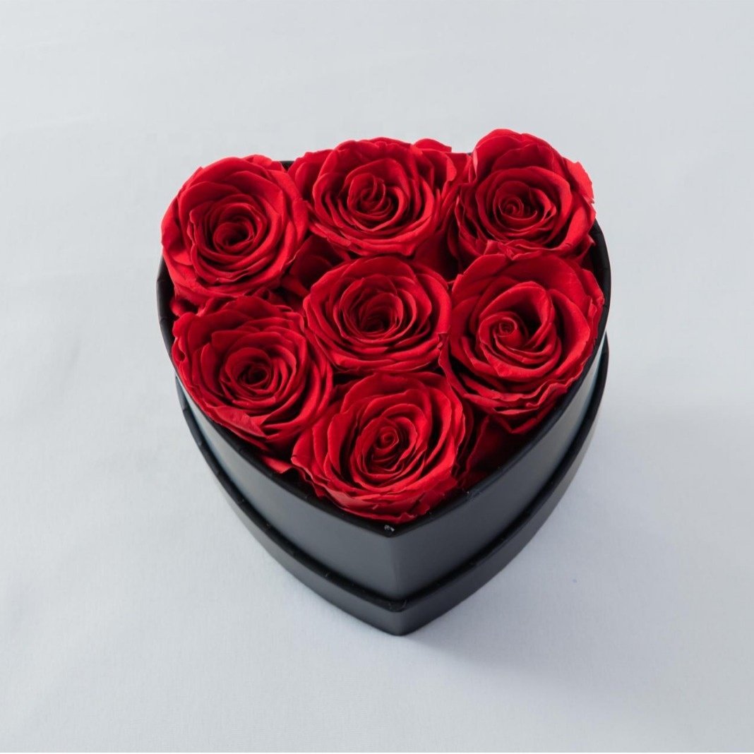 Wholesale Immortal Roses Immortal Flower Natural Handmade Eternal Rose Flower Preserved Rose Heart Shape In Gift Box