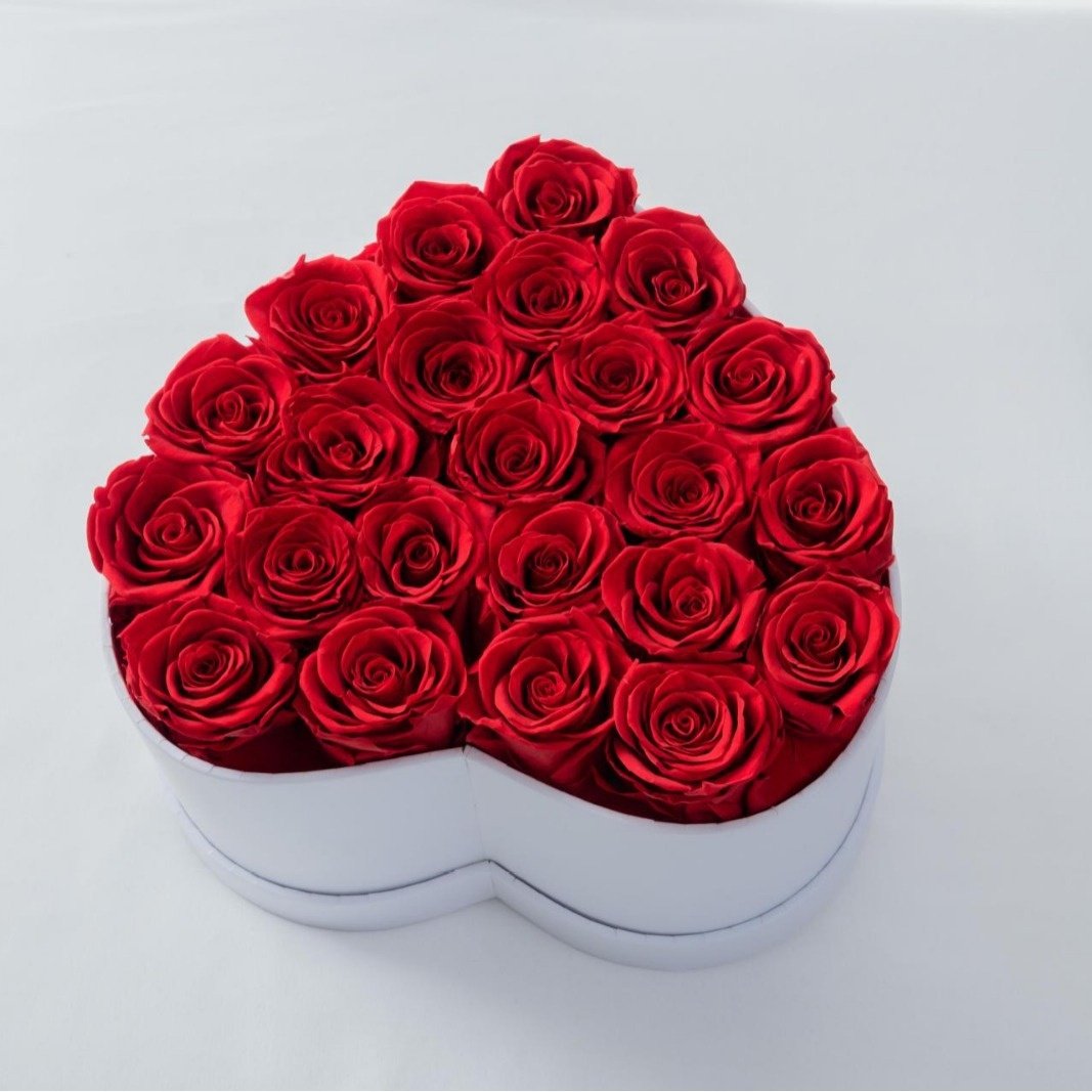 Wholesale Immortal Roses Immortal Flower Natural Handmade Eternal Rose Flower Preserved Rose Heart Shape In Gift Box