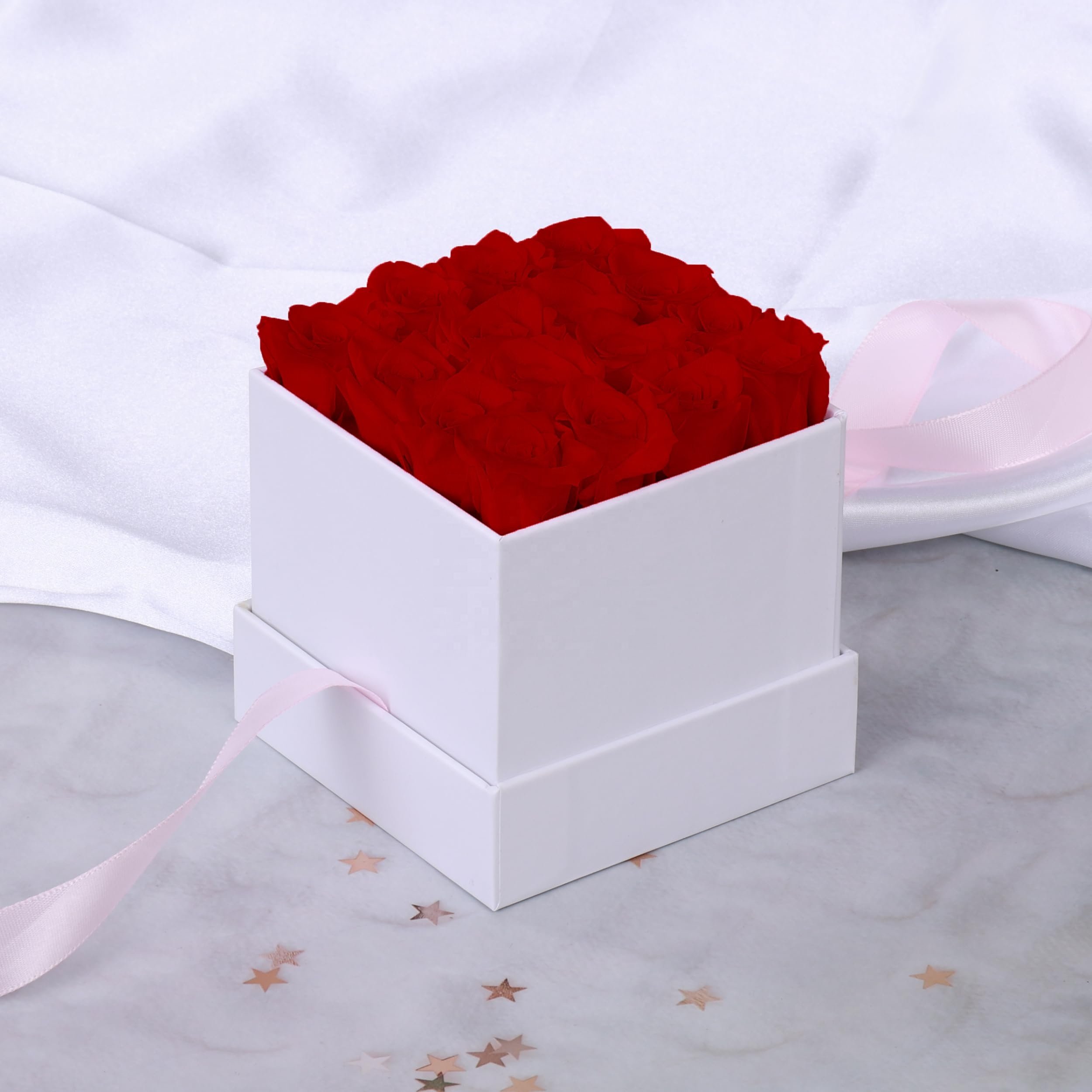 9 Roses Head Eternal Flower Long Lasting Immortal Rose In Box Preserved Red Rose Gift Box For Mom