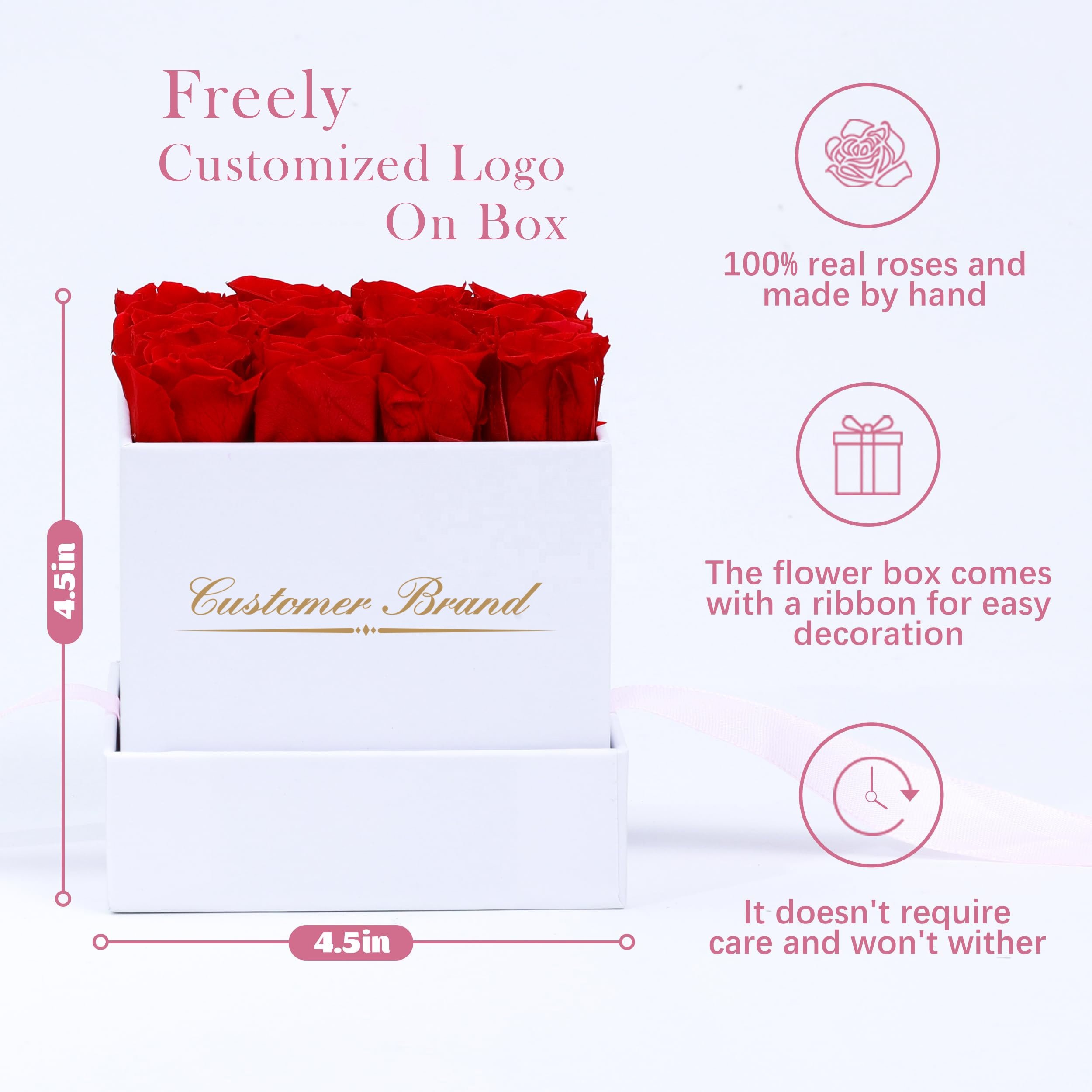 9 Roses Head Eternal Flower Long Lasting Immortal Rose In Box Preserved Red Rose Gift Box For Mom