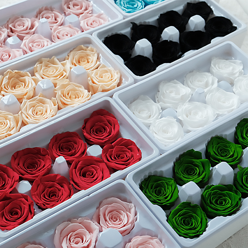 Factory Direct Sale Preserved Flower A Rose Head 4-5 Cm High Quality Rose Flower Preserved Roses Head