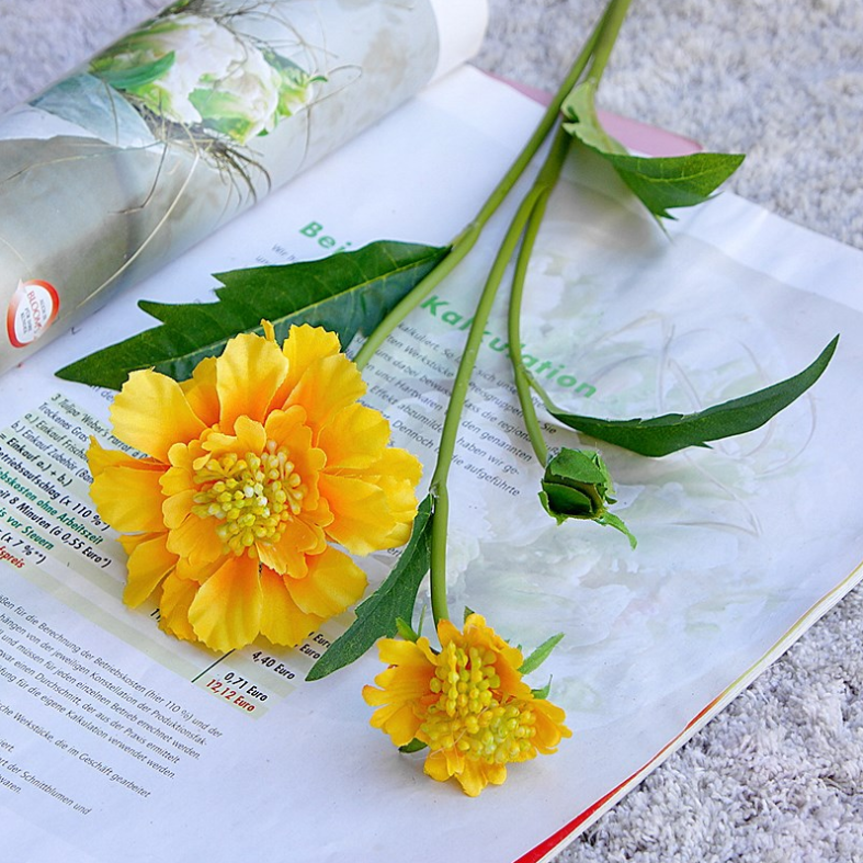 Hot sale wedding silk flower artificial scabious flower